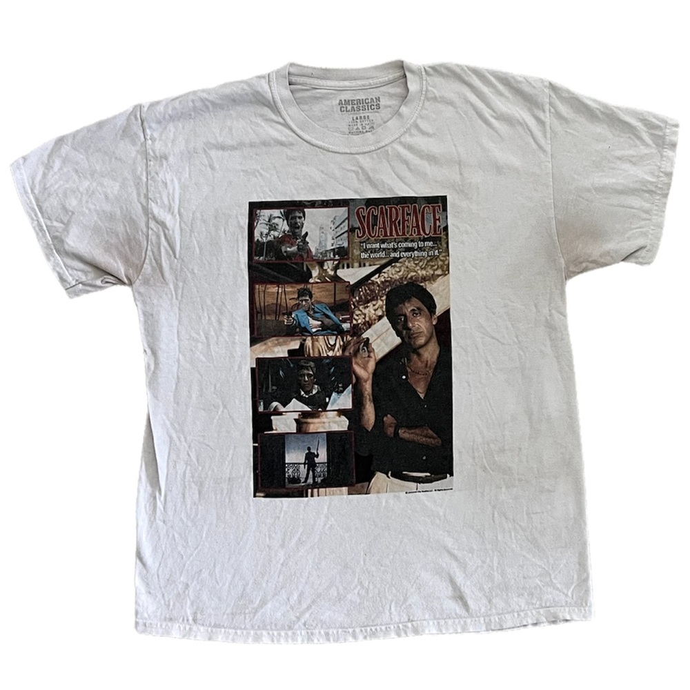 Mens White SCARFACE T-shirt